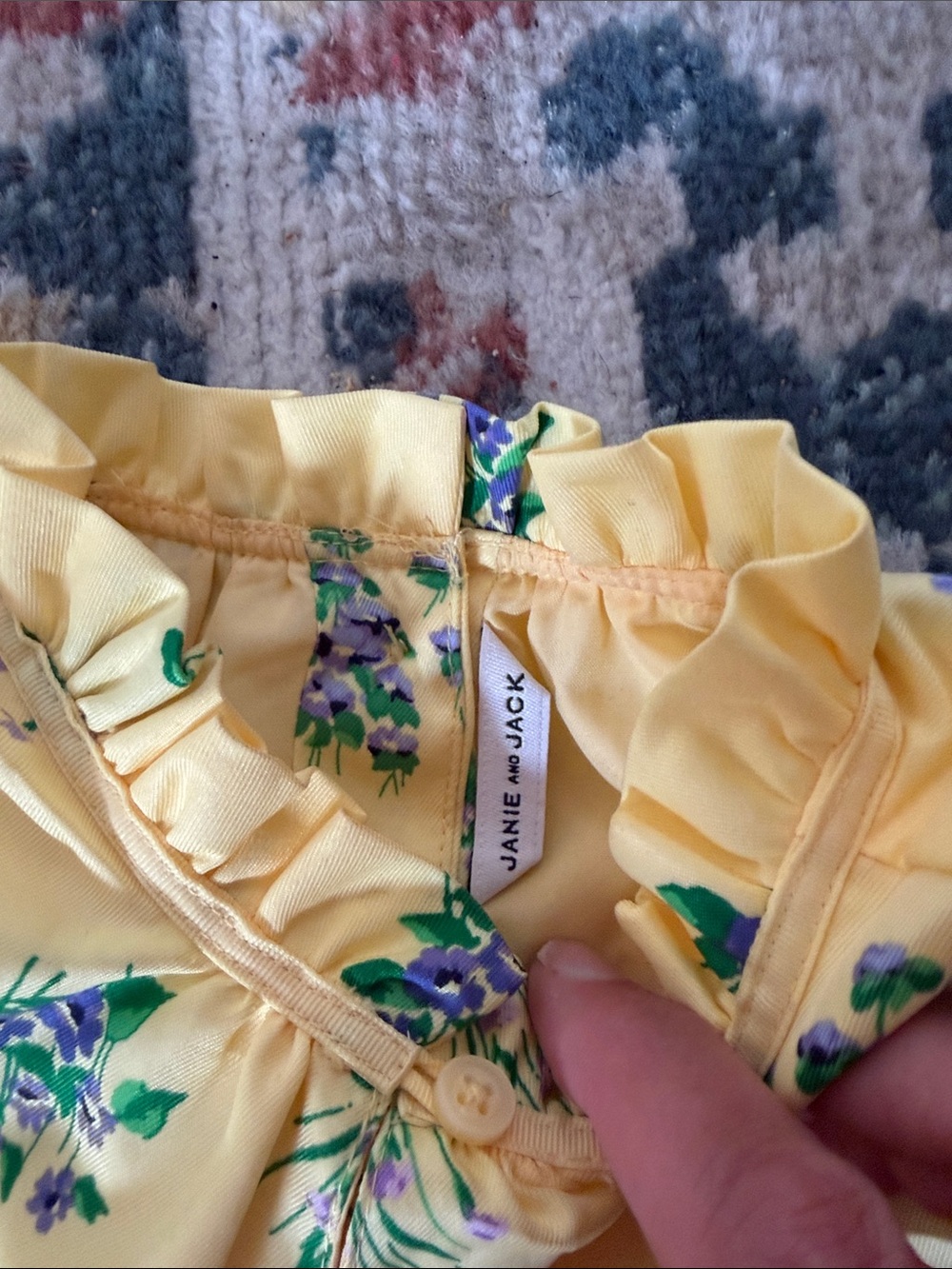 Janie & Jack, Absolutely Gorgeous girls Floral Jumpsuit with striped waistband - Picture 3 of 9
